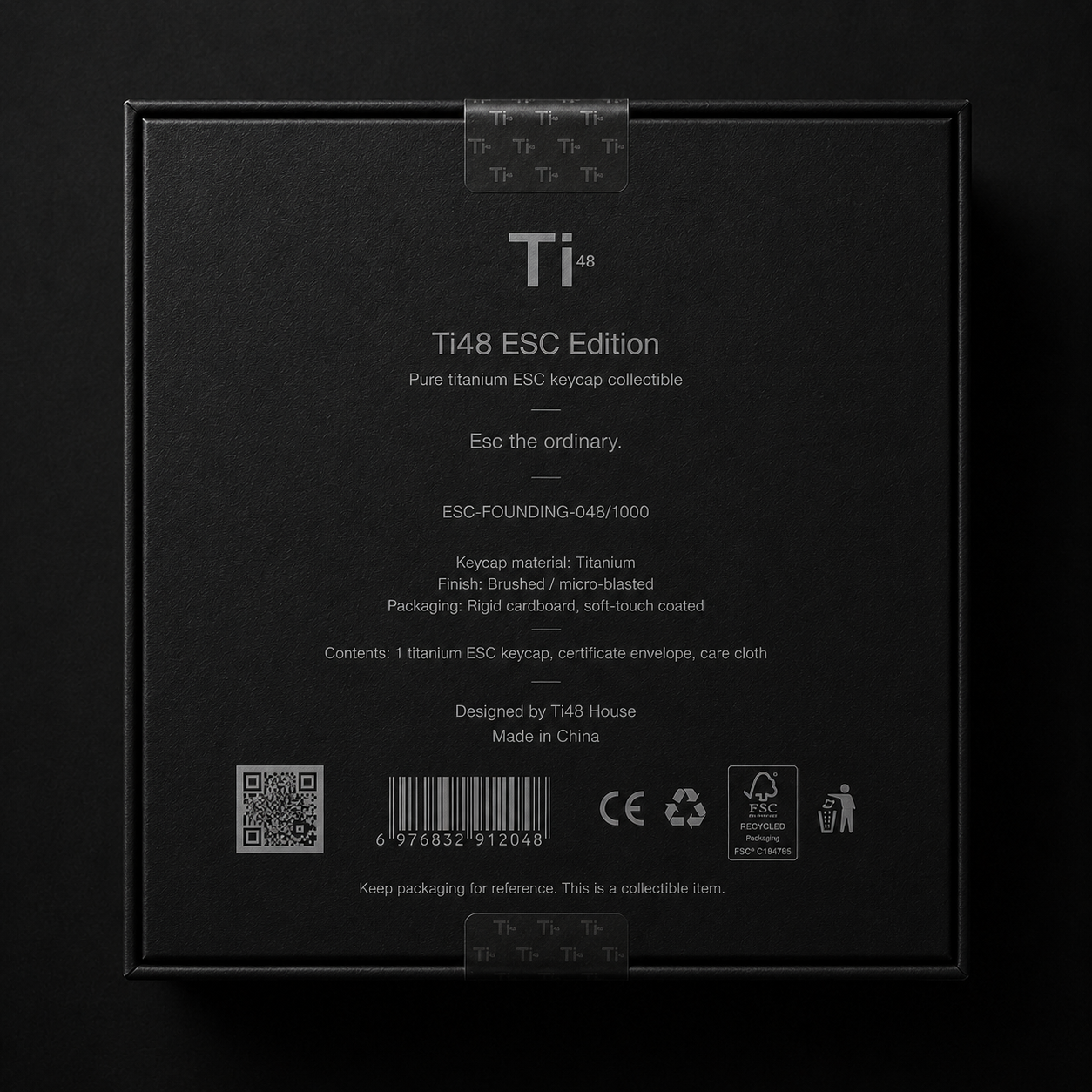 Ti⁴⁸ ESC — Founding Edition · Pure Titanium